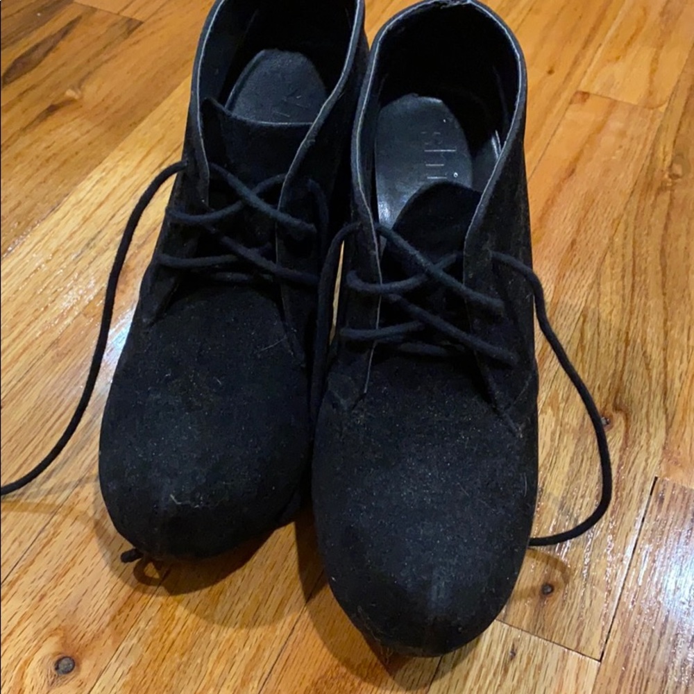 Black suede booties